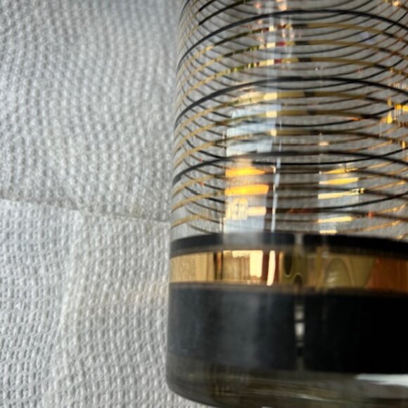 4 Vintage Black & Gold Culver Glasses - Picture 4 of 5